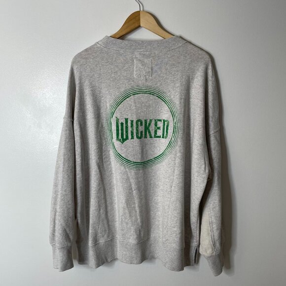 aerie Tops - NEW Aerie Wicked Graphic Sweatshirt Gray Green Logo Medium Cotton Oversized